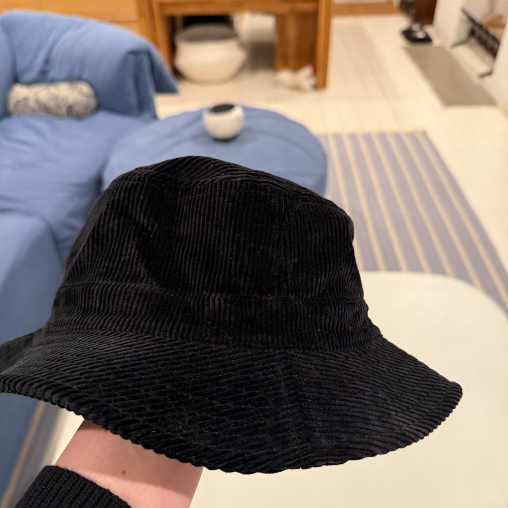 Needles Black Hat with Gold Logo and Purple Interior